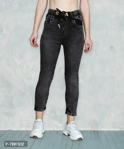 Stylish Quality for Women  Girls |  Black Washed Jogger Jeans-thumb3