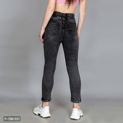 Stylish Quality for Women  Girls |  Washed Blue Jogger Jeans-thumb4