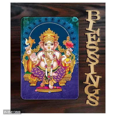 PnF Blessings Hand Crafted Wooden Table with Photo of Ganeshji 20668