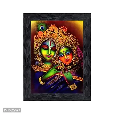 PnF Radha kishna Religious Wood Photo Frames with Acrylic Sheet (Glass) for Worship/Pooja(photoframe,Multicolour,8x6inch)-22374