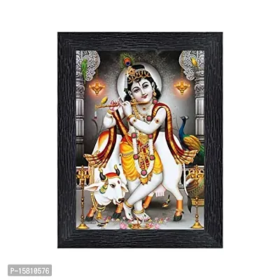 PnF Bal Krishna (Baby) Religious Wood Photo Frames with Acrylic Sheet (Glass) for Worship/Pooja(photoframe,Multicolour,8x6inch)-20370-