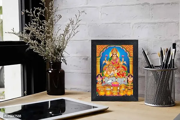 pnf Laxmi Ganeshji Diwali Puja kuber Religious Wood Photo Frames with Acrylic Sheet (Glass) for Worship/Pooja(photoframe,Multicolour,6x8inch)-22366-thumb2