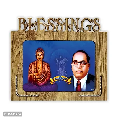 pnf Dr. B. R. Ambedkar ad Buddha Wood Photo Frames with Acrylic Sheet (Glass)(9 * 7.75inch, Multicolor, MDF)-19833