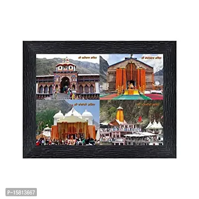 Generic PnF Yamunotri Dham, Gangotri Dham, Badrinath Dham and Kedarnath Dham Religious Wood Photo Frames (photoframe,Multicolour,8x6inch)-20861, Medium (PNF-20861-photoframe-5x7)