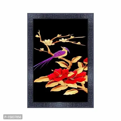 pnf Black velvet flower art Wood Photo Frames with Acrylic Sheet (Glass) 10515(10 * 14inch,Multicolour,Synthetic)