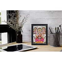 PnF Diwali Puja (laxmiji, Ganeshji,Saraswatiji) Religious Wood Photo Frames with Acrylic Sheet (Glass) for Worship/Pooja(photoframe,Multicolour,8x6inch) 20385, Wall Mount-thumb1