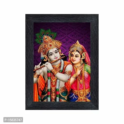 pnf Radha kishna Religious Wood Photo Frames with Acrylic Sheet (Glass) for Worship/Pooja(photoframe,Multicolour,6x8inch)-20087