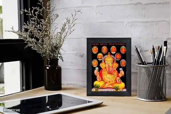 pnf Ganeshji Religious Wood Photo Frames with Acrylic Sheet (Glass) for Worship/Pooja(photoframe,Multicolour,6x8inch)-22379-thumb2