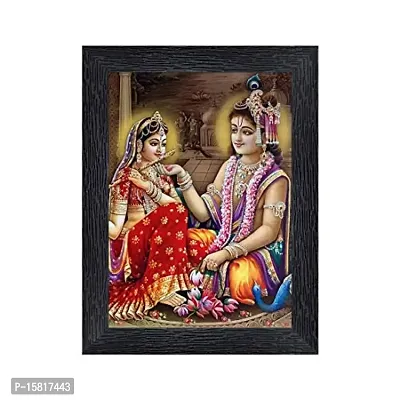 PnF Radha kishna Religious Wood Photo Frames with Acrylic Sheet (Glass) for Worship/Pooja(photoframe,Multicolour,8x6inch)-4895
