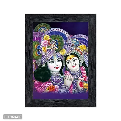 PnF Radha kishna Religious Wood Photo Frames with Acrylic Sheet (Glass) for Worship/Pooja(photoframe,Multicolour,8x6inch)-20825