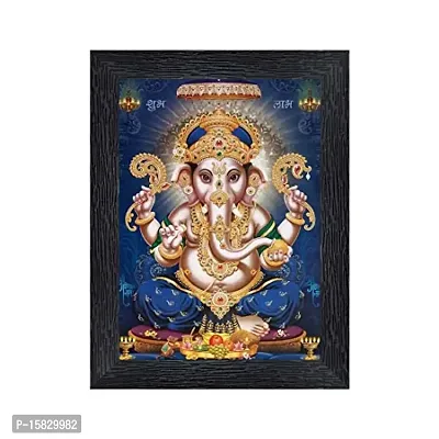 PnF Ganeshji Religious Wood Photo Frames with Acrylic Sheet (Glass) for Worship/Pooja(photoframe,Multicolour,8x6inch)-4884