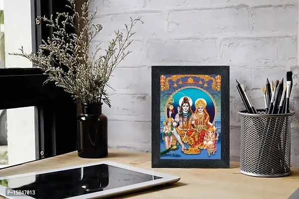 pnf Bhole Nath parivar (Maa Parvati, Ganesh, Kartikey and Shiv Shankar) Religious Wood Photo Frames(photoframe,Multicolour,6x8inch)-20683-photoframe-5x7.jpg-thumb2