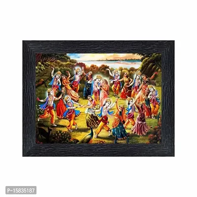 pnf Radha kishna Religious Wood Photo Frames with Acrylic Sheet (Glass) for Worship/Pooja(photoframe,Multicolour,6x8inch)-22614-thumb0