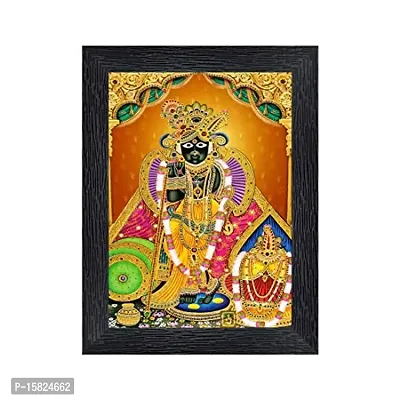 Generic PnF Banke Bihari Lord Krishna Vrindavan Religious Wood Photo Frames with Acrylic Sheet (Glass) for Worship/Pooja(photoframe,Multicolour,8x6inch)-20811, Medium (PNF-20811-photoframe-5x7)