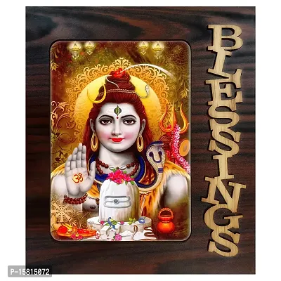 PnF Blessings Hand Crafted Wooden Table with Photo of Shankar 20565