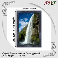 pnf Vastu Waterfall Landscape Scenery Wood Photo Frames with Acrylic Sheet (Glass) (10 * 14inch,Multicolour,Synthetic) 8372-thumb1