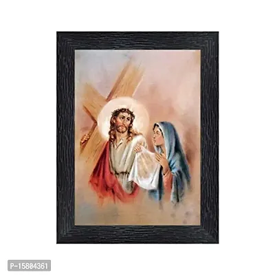 PnF Lord Jesus Religious Wood Photo Frames with Acrylic Sheet (Glass) for Worship/Pooja(photoframe,Multicolour,8x6inch)-9045-thumb0