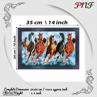 pnf Vastu Seven (7) Horse Frames Wood Photo Frames with Acrylic Sheet (Glass) 1874-(10 * 14inch,Multicolour,Synthetic)-thumb2