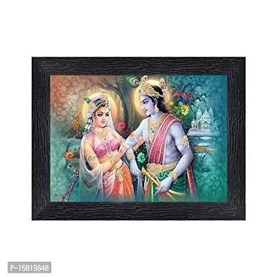 PnF Radha kishna Religious Wood Photo Frames with Acrylic Sheet (Glass) for Worship/Pooja(photoframe,Multicolour,8x6inch)-22608