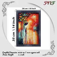 pnf Hand Painted Landscape Scenery Wood Photo Frames with Acrylic Sheet (Glass) (10 * 14inch,Multicolour,Synthetic) 5633-thumb1