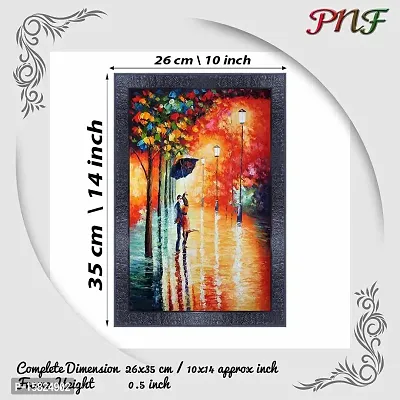 pnf Hand Painted Landscape Scenery Wood Photo Frames with Acrylic Sheet (Glass) (10 * 14inch,Multicolour,Synthetic) 5633-thumb2