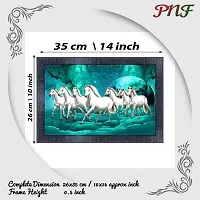 pnf Vastu Seven (7) Horse Frames Wood Photo Frames with Acrylic Sheet (Glass) 14077-(10 * 14inch,Multicolour,Synthetic)-thumb1