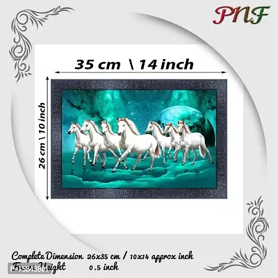 pnf Vastu Seven (7) Horse Frames Wood Photo Frames with Acrylic Sheet (Glass) 14077-(10 * 14inch,Multicolour,Synthetic)-thumb2