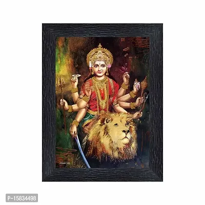 pnf Durga Maa Religious Wood Photo Frames with Acrylic Sheet (Glass) for Worship/Pooja(photoframe,Multicolour,6x8inch)-15846