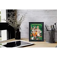 Generic Bhole Nath parivar (Maa Parvati, Ganesh, Kartikey and Shiv Shankar) Religious Wood Photo Frames(photoframe,Multicolour,8x6inch)-20642, Medium (PNF-20642-photoframe-5x7)-thumb1