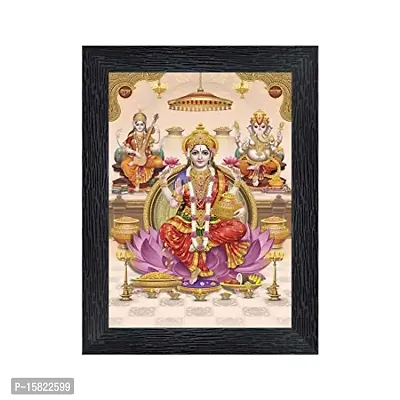 PnF Diwali Puja (laxmiji, Ganeshji,Saraswatiji) Religious Wood Photo Frames with Acrylic Sheet (Glass) for Worship/Pooja(photoframe,Multicolour,8x6inch) 20655