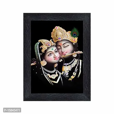 pnf Radha kishna Religious Wood Photo Frames with Acrylic Sheet (Glass) for Worship/Pooja(photoframe,Multicolour,6x8inch)-20094