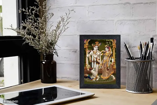 pnf Radha kishna Religious Wood Photo Frames with Acrylic Sheet (Glass) for Worship/Pooja(photoframe,Multicolour,6x8inch)-20097-thumb2