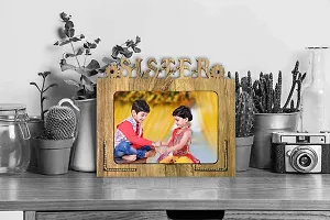 Generic Xpression Decor Sister Table Top Photo Frames Perfect for Office Table Decorations(5x7inch,Brown,Wood), Small (PNF-PHOTOFRAME-Name)-thumb1