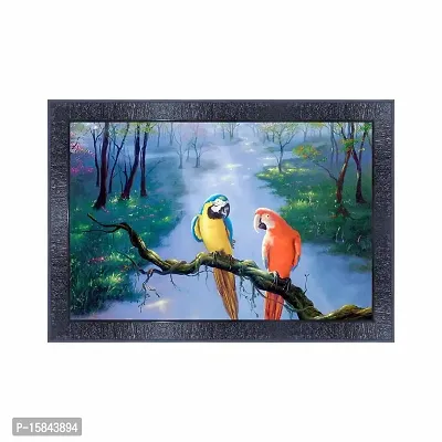 pnf Parrot Wall Painting Synthetic frame with Acrylic Sheet (Glass) 7349-(10 * 14inch,Multicolour,Synthetic)