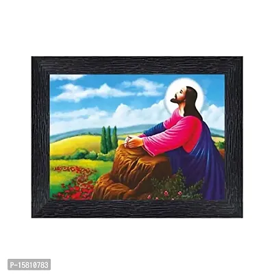 PnF Lord Jesus Religious Wood Photo Frames with Acrylic Sheet (Glass) for Worship/Pooja(photoframe,Multicolour,8x6inch)-6616-thumb0