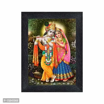 pnf Radha kishna Religious Wood Photo Frames with Acrylic Sheet (Glass) for Worship/Pooja(photoframe,Multicolour,6x8inch)-20117