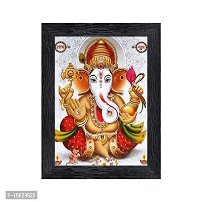 PnF Ganeshji Religious Wood Photo Frames with Acrylic Sheet (Glass) for Worship/Pooja(photoframe,Multicolour,8x6inch)-20332