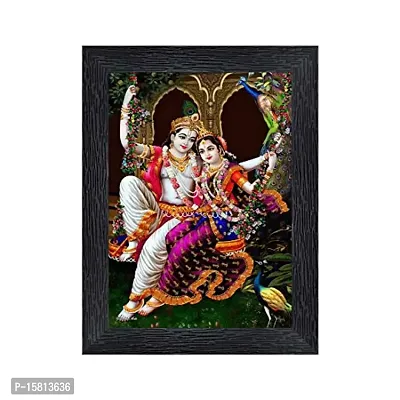 PnF Radha kishna Religious Wood Photo Frames with Acrylic Sheet (Glass) for Worship/Pooja(photoframe,Multicolour,8x6inch)-20073
