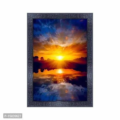 pnf Vastu Sunrise Landscape Scenery Wood Photo Frames with Acrylic Sheet (Glass) (10 * 14inch,Multicolour,Synthetic) 8095