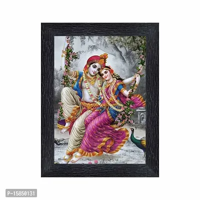 pnf Radha kishna Religious Wood Photo Frames with Acrylic Sheet (Glass) for Worship/Pooja(photoframe,Multicolour,6x8inch)-20362