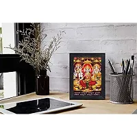 PnF Diwali Puja (laxmiji, Ganeshji,Saraswatiji) Religious Wood Photo Frames with Acrylic Sheet (Glass) for Worship/Pooja(photoframe,Multicolour,8x6inch) 20128-thumb1