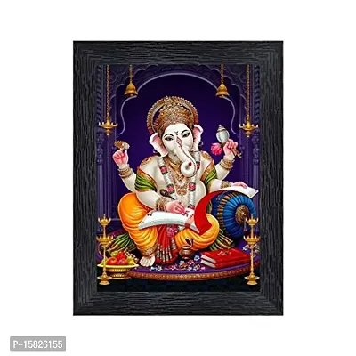 PnF Ganeshji Religious Wood Photo Frames with Acrylic Sheet (Glass) for Worship/Pooja(photoframe,Multicolour,8x6inch)-20066