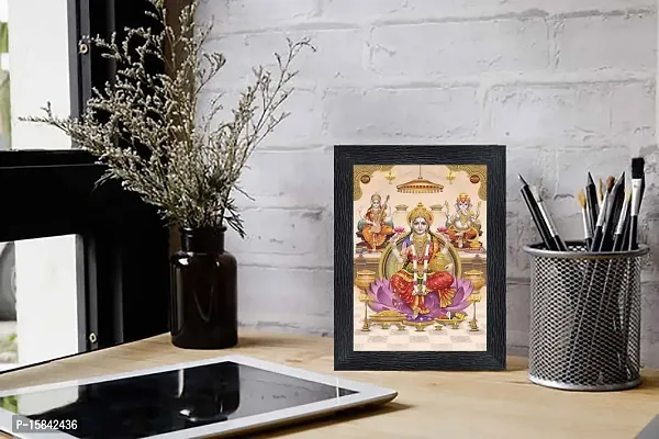 pnf Diwali Puja (laxmiji, Ganeshji,Saraswatiji) Religious Wood Photo Frames with Acrylic Sheet (Glass) for Worship/Pooja(photoframe,Multicolour,6x8inch) 20655-thumb2