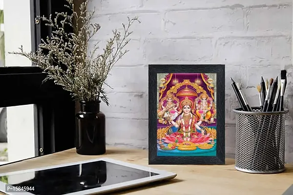 pnf Diwali Puja (laxmiji, Ganeshji,Saraswatiji) Religious Wood Photo Frames with Acrylic Sheet (Glass) for Worship/Pooja(photoframe,Multicolour,6x8inch) 20733-thumb2