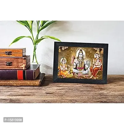 Generic Bhole Nath parivar (Maa Parvati, Ganesh, Kartikey and Shiv Shankar) Religious Wood Photo Frames(photoframe,Multicolour,8x6inch)-13467, Medium (PNF-13467-photoframe-5x7)-thumb2