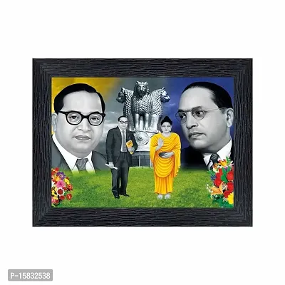 pnf Dr. B. R. Ambedkar ad Buddha Wood Photo Frames with Acrylic Sheet (Glass)(photoframe,Multicolour,6x8inch)-14732