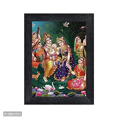 PnF Radha kishna Religious Wood Photo Frames with Acrylic Sheet (Glass) for Worship/Pooja(photoframe,Multicolour,8x6inch)-20031