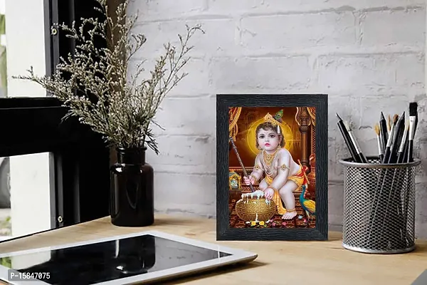 pnf Bal Krishna (Baby) Religious Wood Photo Frames with Acrylic Sheet (Glass) for Worship/Pooja(photoframe,Multicolour,6x8inch)-20848--thumb2