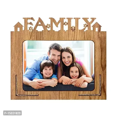 Xpression Decor Family Table Top Photo Frames Perfect for Office Table Decorations(5x7inch,Brown,Wood) (Family 1) ,Tabletop