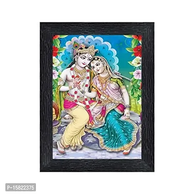 PnF Radha kishna Religious Wood Photo Frames with Acrylic Sheet (Glass) for Worship/Pooja(photoframe,Multicolour,8x6inch)-22520